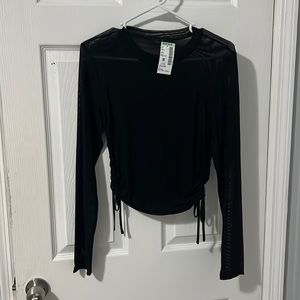 Black long sleeve mesh shirt